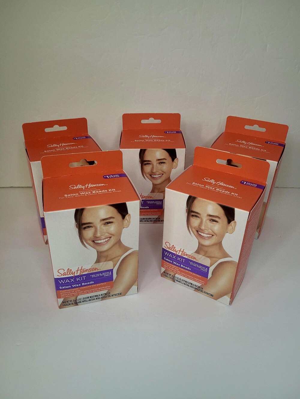 5PK Sally Hansen Salon Wax Beads Wax Kit For Face, Bikini, & Sensitive Areas